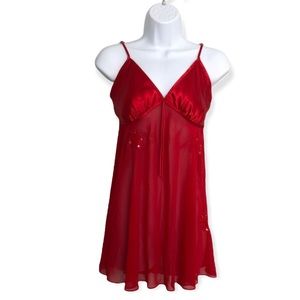 California Dynasty Red Satin Dress Womens Size M